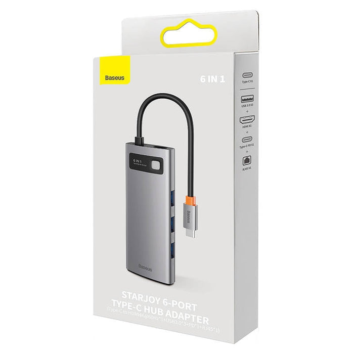 Хъб 6в1 Baseus StarJoy Series USB - C към 3x USB 3.0