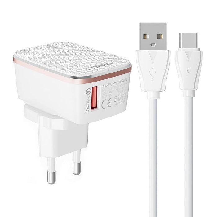 Адаптер LDNIO A1204Q 18W с USB - C кабел