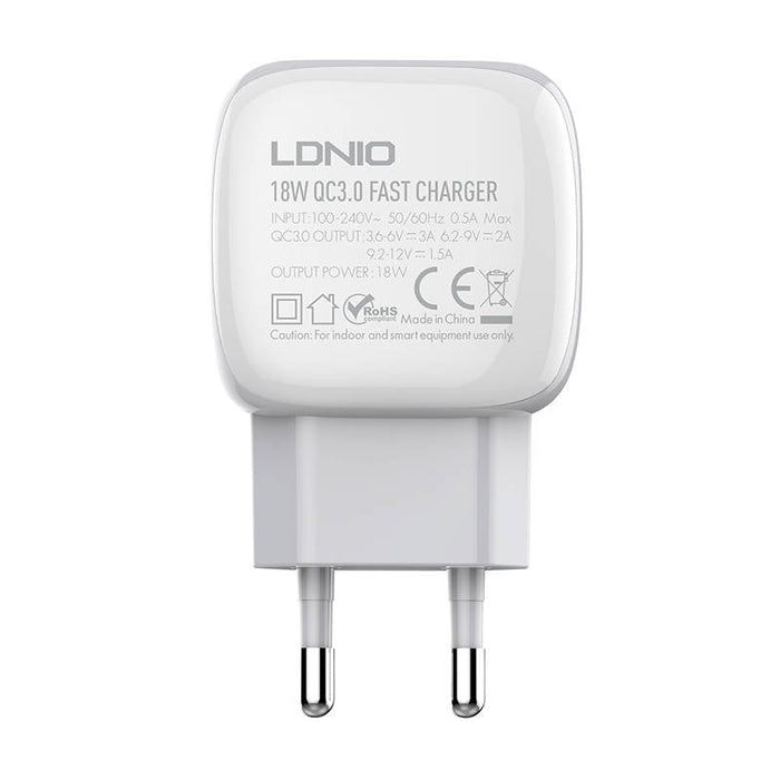 Адаптер LDNIO A1306Q 18W с MicroUSB кабел