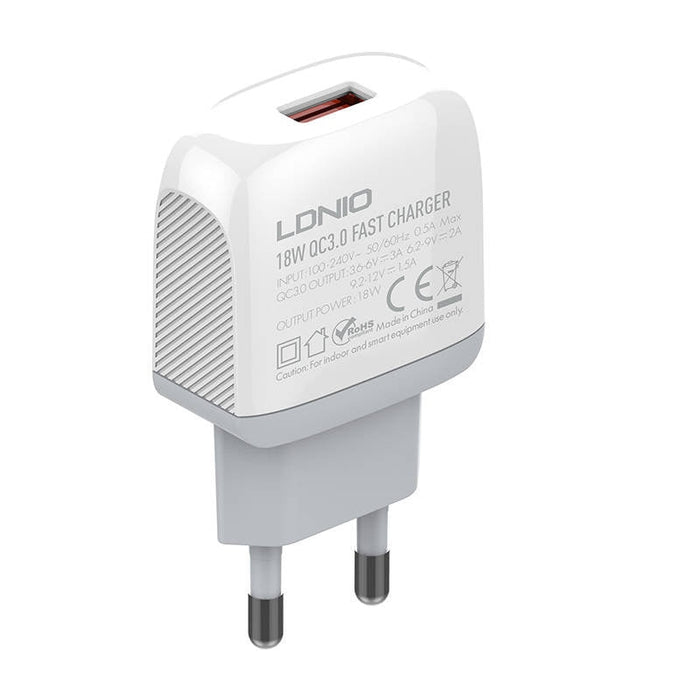 Адаптер LDNIO A1307Q 18W с MicroUSB кабел