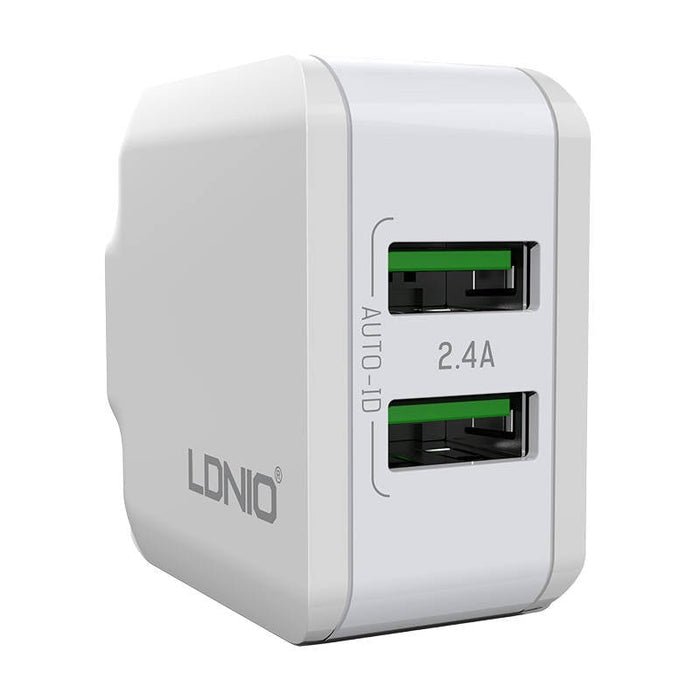 Адаптер LDNIO A2201 2USB с MicroUSB кабел