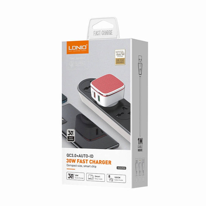 Адаптер LDNIO A2405Q 2USB с MicroUSB кабел