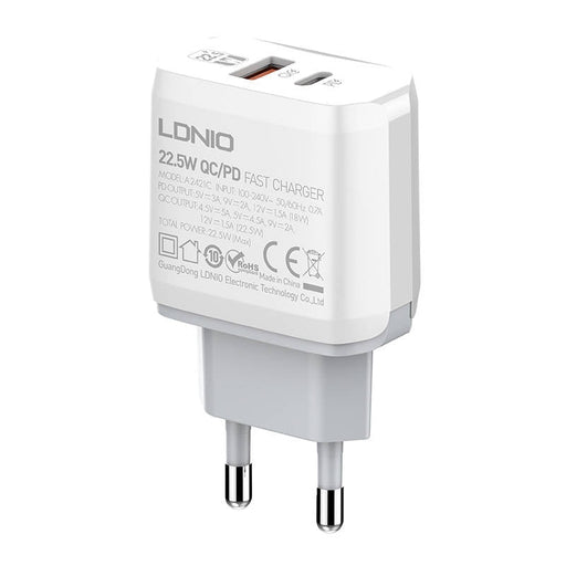 Адаптер LDNIO A2421C USB USB - C 22.5W с MicroUSB кабел