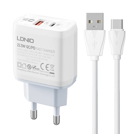 Адаптер LDNIO A2421C USB USB - C 22.5W с кабел