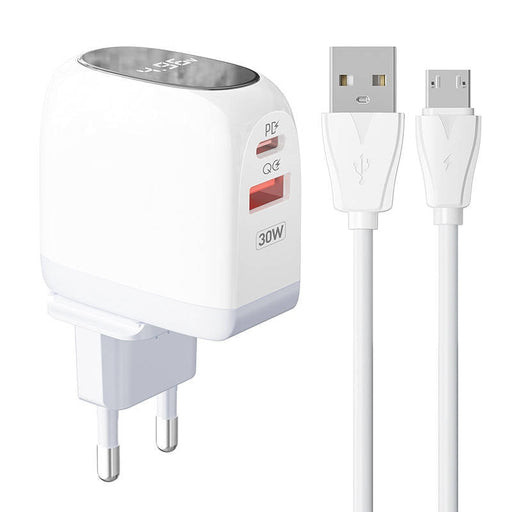 Адаптер LDNIO A2522C USB USB - C 30W с MicroUSB кабел