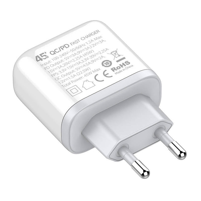 Адаптер LDNIO A2526C USB USB - C 45W Wall с MicroUSB кабел