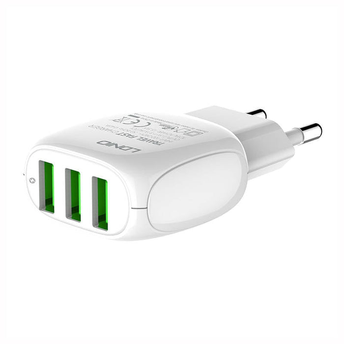 Адаптер LDNIO A3315 3USB с Lightning кабел