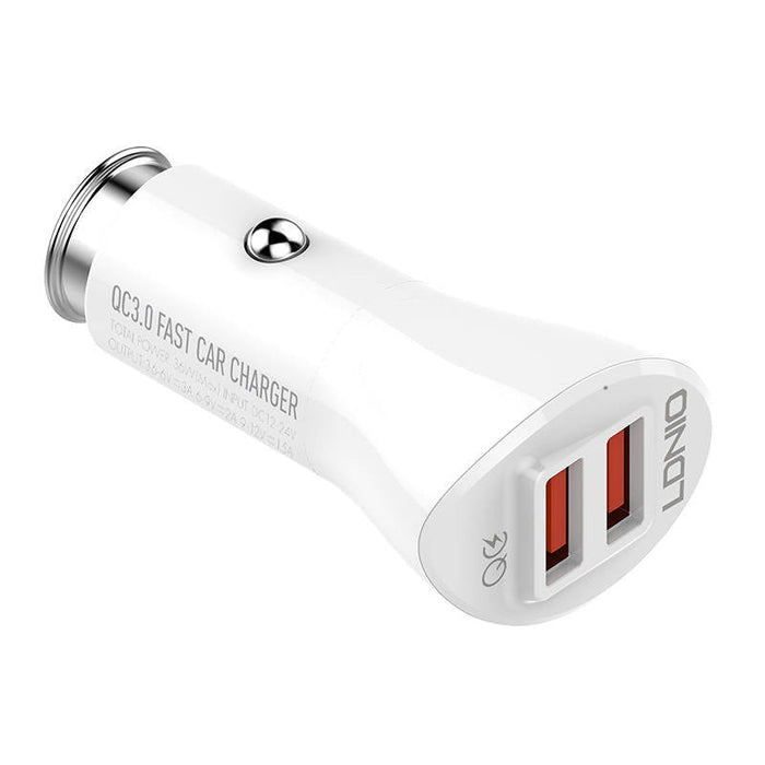 Зарядно за кола LDNIO C511Q 2USB с Lightning кабел