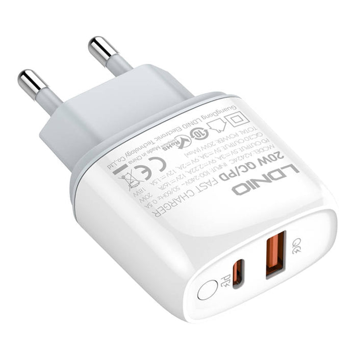 Адаптер LDNIO A2424C USB USB - C 20W с Lightning кабел