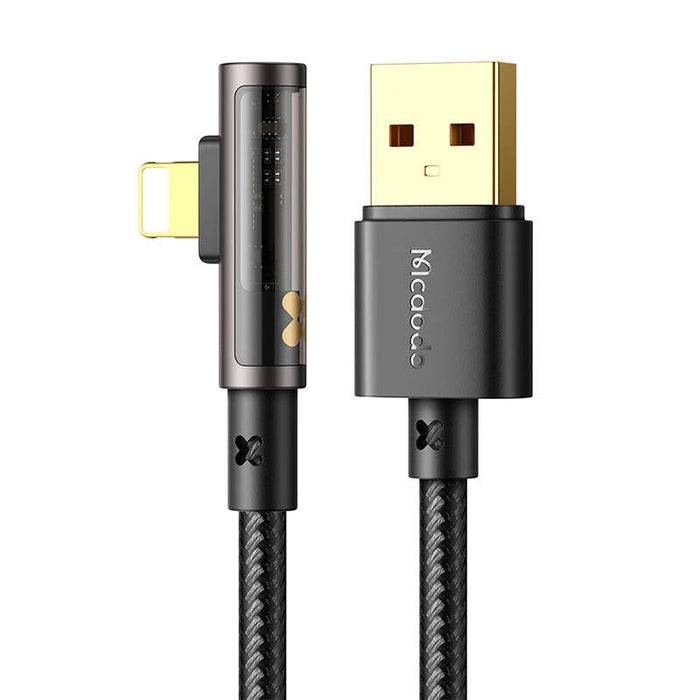 Ъглов кабел Mcdodo CA - 3510 USB към Lightning 1.2m черен