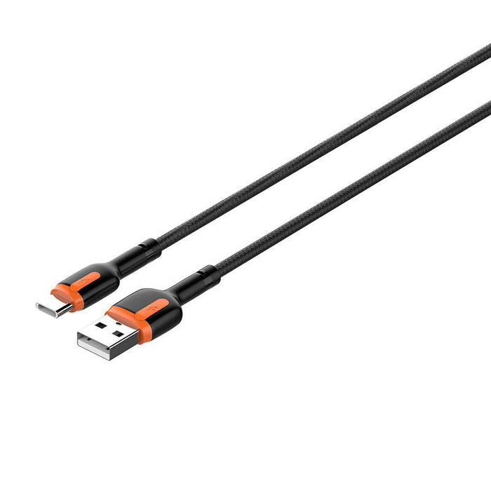 Кабел LDNIO LS531 1m USB към USB - C сиво - оранжев