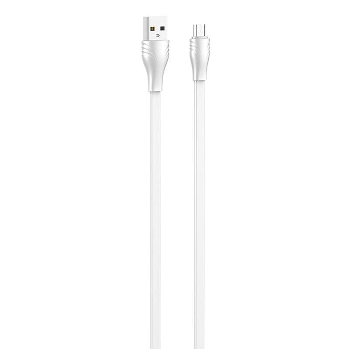 Кабел LDNIO LS550 USB към MicroUSB 2.4A 0.2m бял