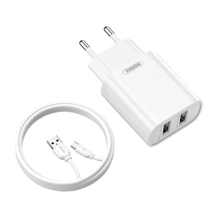 Адаптер Remax RP - U35 2x USB 2.1A бял + USB - C кабел