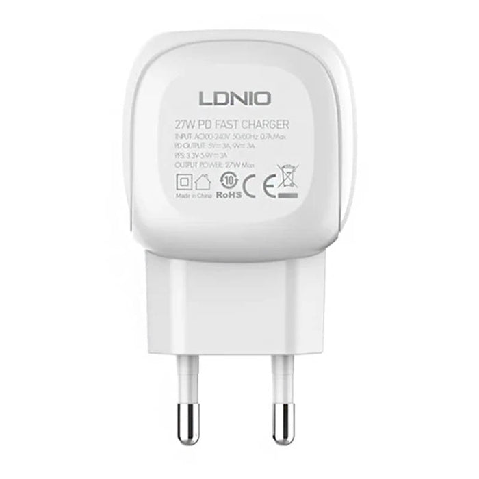 Адаптер LDNIO A1206C USB - C 27W с към кабел бял