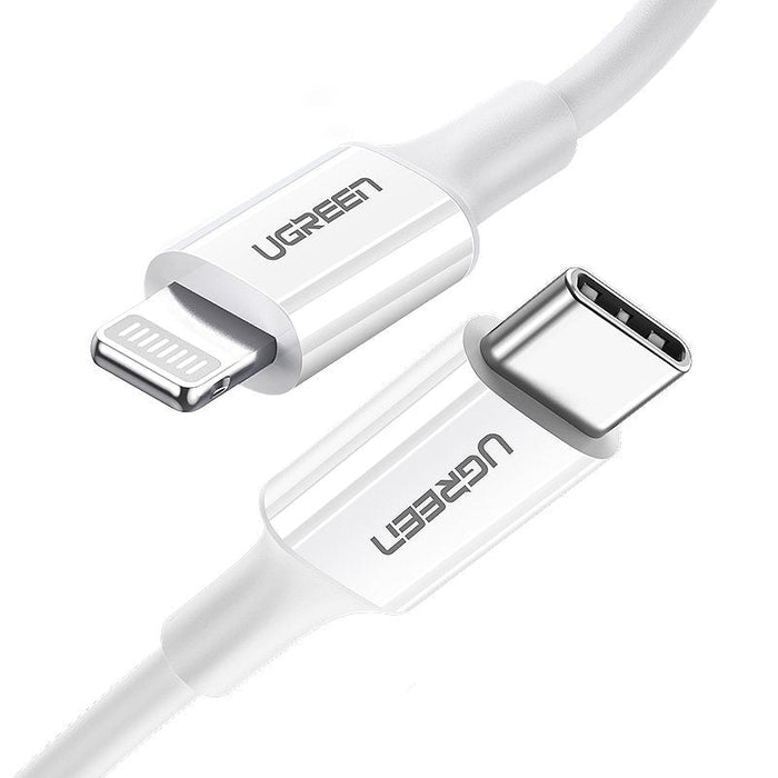 Кабел Ugreen USB - C към Lightning MFI 1m 3A 18W бял