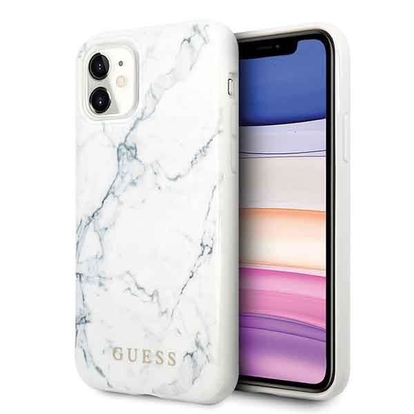 Кейс Guess GUHCN61PCUMAWH за iPhone 11 бял Marble