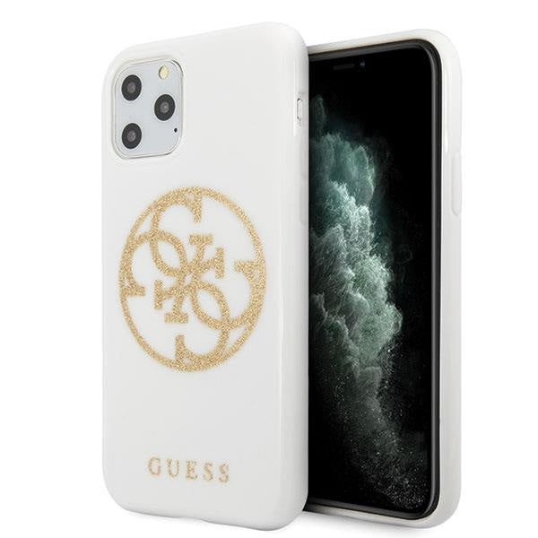 Кейс Guess Glitter за Apple iPhone 11 Pro Max Бял