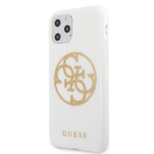 Кейс Guess Glitter за Apple iPhone 11 Pro Max Бял