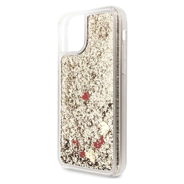 Кейс Guess Liquid Glitter Hearts за Apple iPhone 11