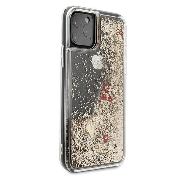 Кейс Guess Liquid Glitter Hearts за Apple iPhone 11