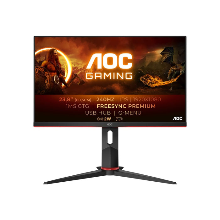 AOC 24G2ZU/BK 23.8inch TN Flat FHD 1920x1080 240Hz 1ms GtG