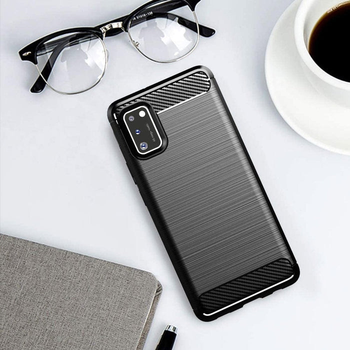 Калъф за телефон Carbon Case TPU Samsung Galaxy A41 син