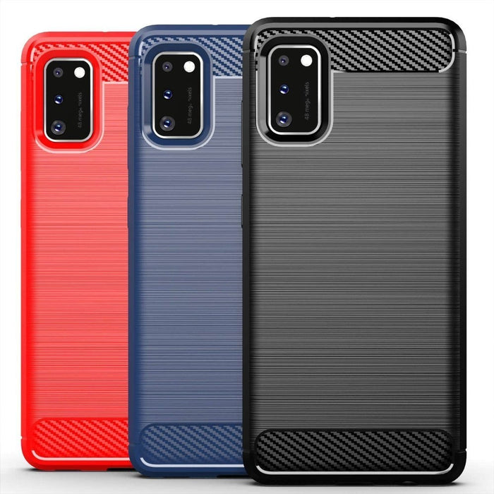 Калъф за телефон Carbon Case TPU Samsung Galaxy A41 син