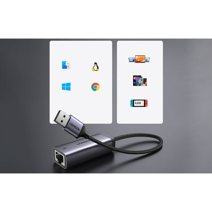 Мрежов Адаптер Ugreen CM483 USB/USB-C към RJ45 1000Mbps