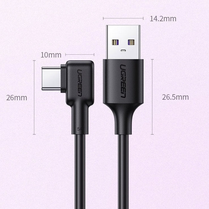 Кабел Ugreen Elbow USB към USB - C 5A Quick Charge