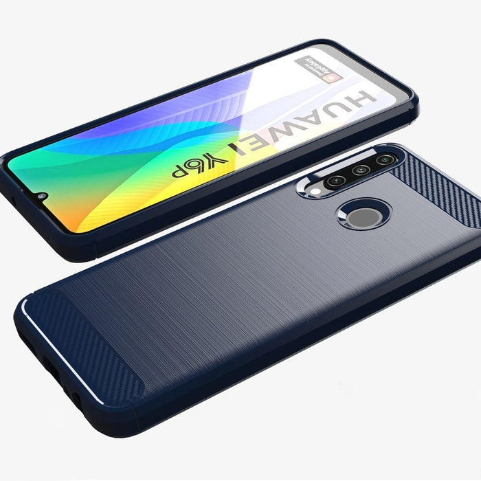 Калъф за телефон Carbon Flexible TPU Huawei Y6p син