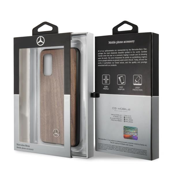 Кейс Mercedes Wood Line Walnut за Samsung Galaxy S20 Кафяв