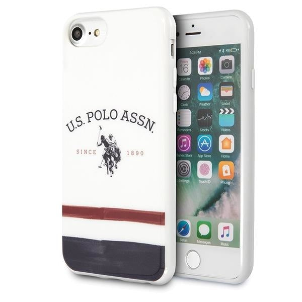 Калъф US Polo Tricolor Blurred за iPhone 7/8/SE 2 White