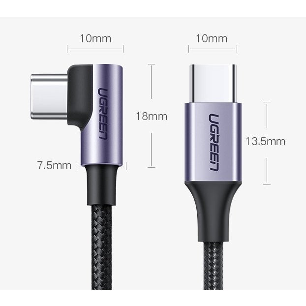 Ъглов кабел Ugreen USB Type - C към Power