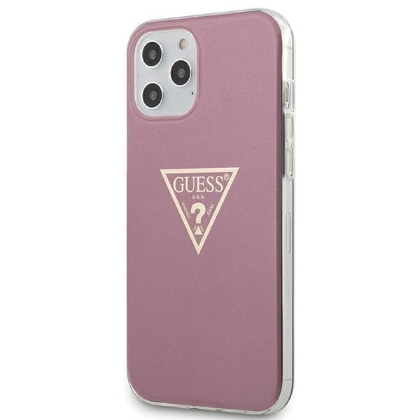 Калъф Guess Metallic Triange TPU за iPhone 12 Pro Max Розов