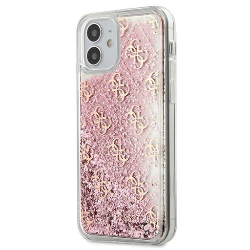 Калъф Guess 4G Liquid Glitter за Apple iPhone 12 mini Pink