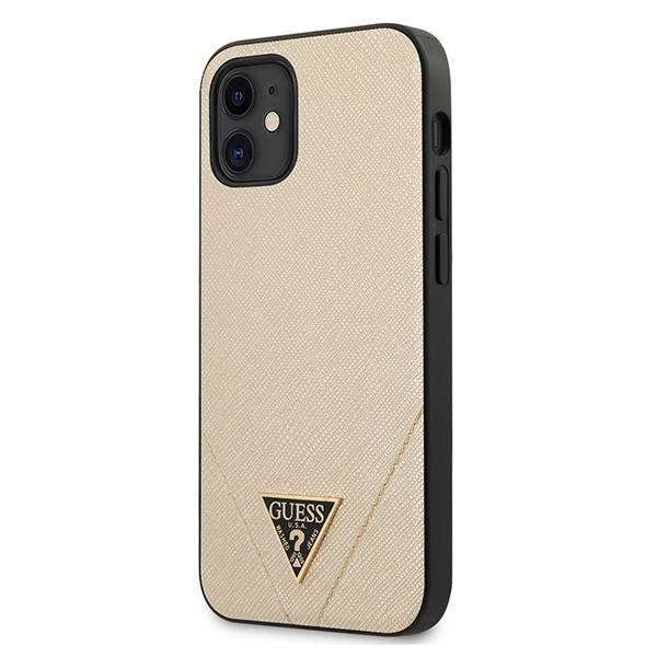 Калъф Guess Saffiano V Stitch за Apple iPhone 12 mini Gold