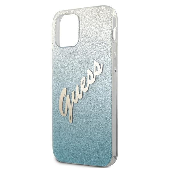 Калъф Guess Glitter Gradient Script за iPhone 12 Pro Max Син