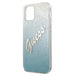 Калъф Guess Glitter Gradient Script за iPhone 12 Син