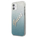 Калъф Guess Glitter Gradient Script за iPhone 12 Mini Син