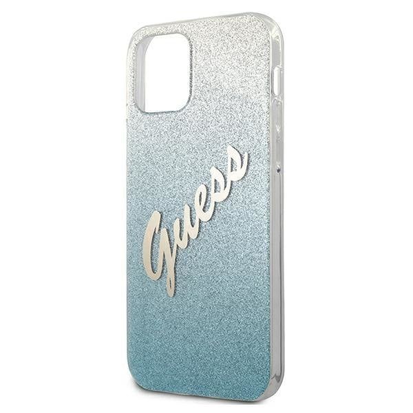 Калъф Guess Glitter Gradient Script за iPhone 12 Mini Син