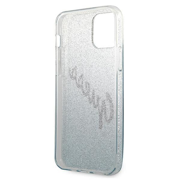 Калъф Guess Glitter Gradient Script за iPhone 12 Mini Син