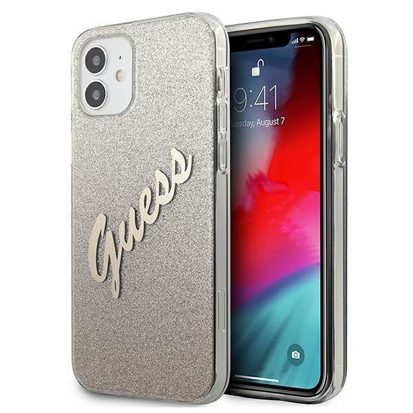 Калъф Guess Glitter Gradient Script за iPhone 12