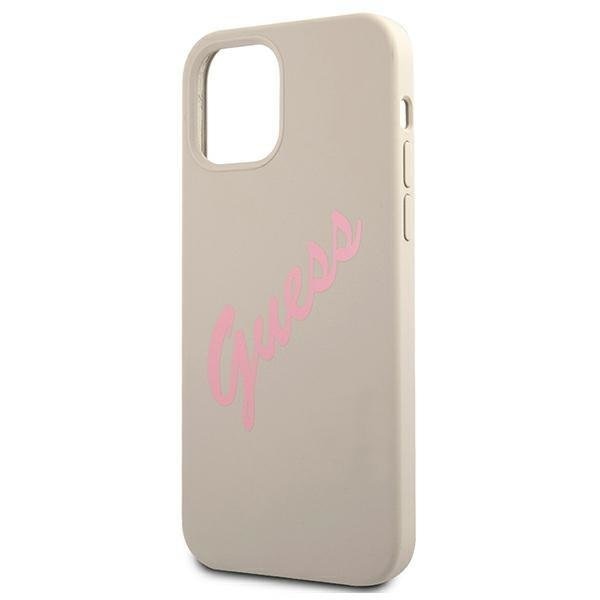 Калъф Guess Vintage Pink Script за Apple iPhone 12 mini Grey