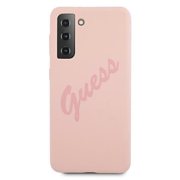 Калъф Guess Vintage Script за Samsung Galaxy S21 + 5G Pink