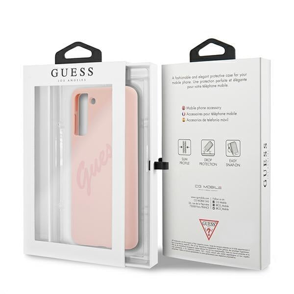 Калъф Guess Vintage Script за Samsung Galaxy S21 + 5G Pink