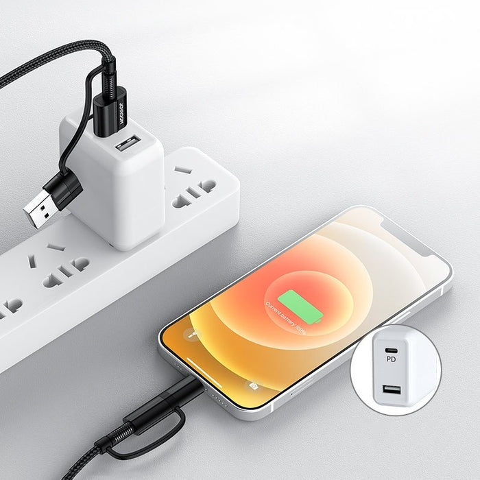 Кабел Joyroom 4in1 USB Type C / Lightning Черен