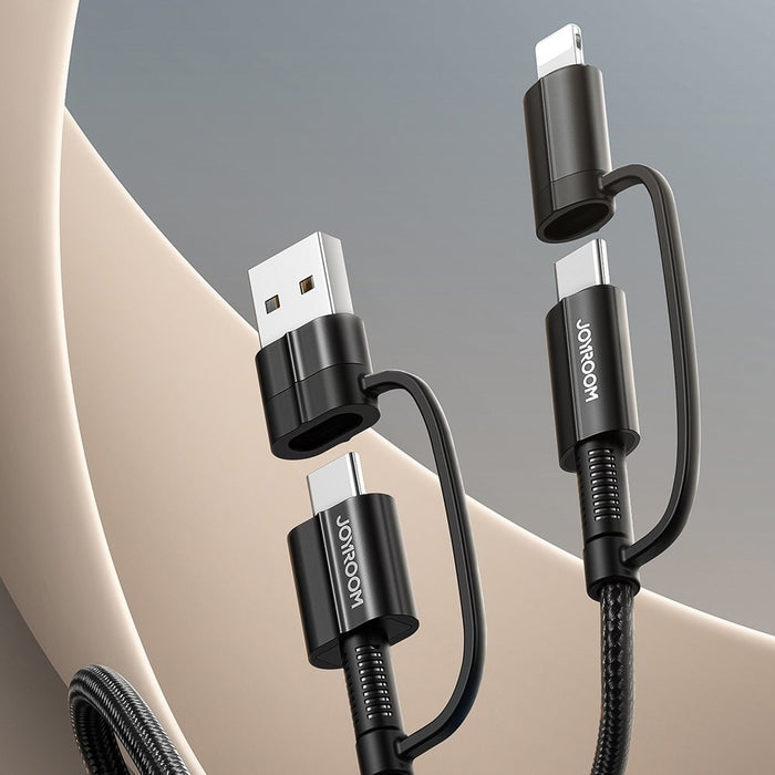 Кабел Joyroom 4in1 USB Type C / Lightning Черен