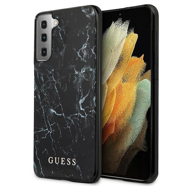 Кейс Guess GUHCS21MPCUMABK S21 + G996 черен / твърд Marble