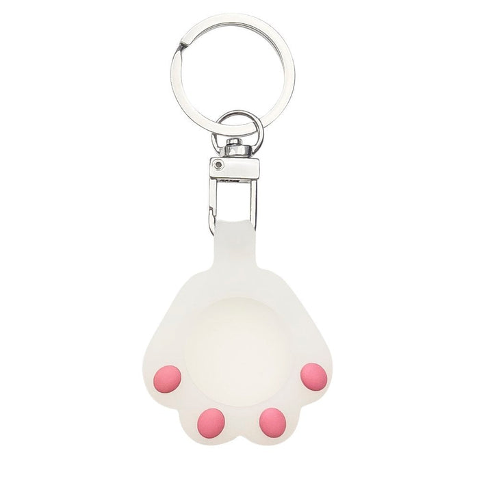 Калъф Cat Paw Silicone за AirTag бял