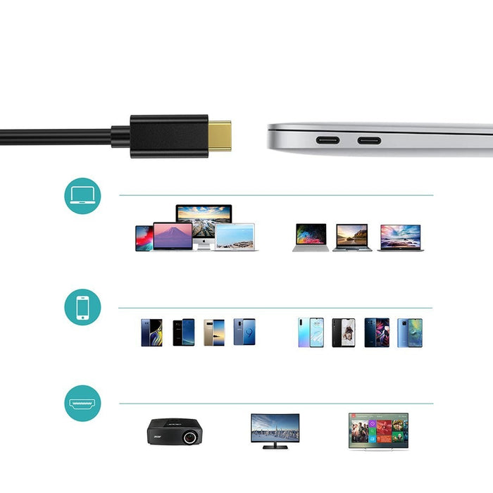 Кабел Choetech XCH - 0030 USB - C към HDMI 4K 30Hz 3m черен